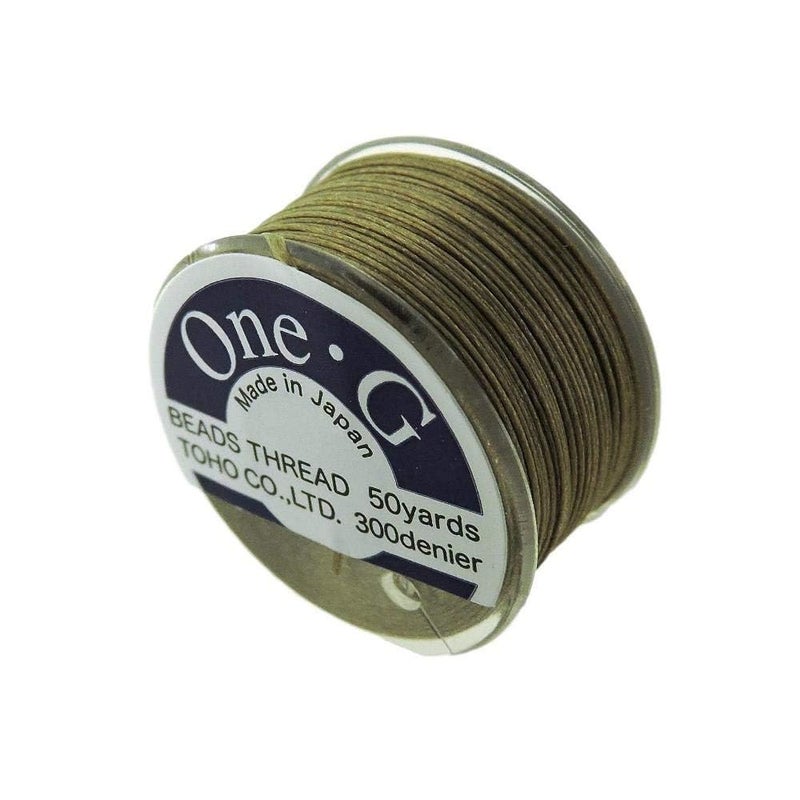 TOHO Bundle of 3 Colors: Toho One-G Beading Thread, 50 Yards per Bobbin, Beige, Brown & Sand Ash (Pack of 3 bobbins) - Image 5